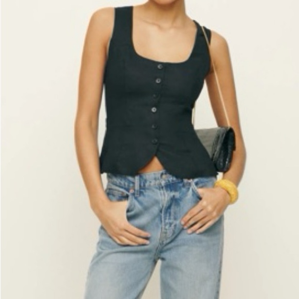Reformation Delanie Linen Top